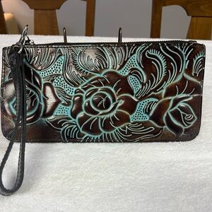 Patricia Nash Tooled Leather Phone Wristlet / Wallet  - ECU